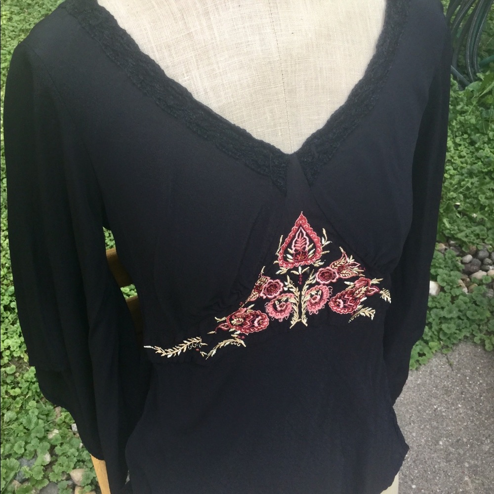 Black embroidered blouse
